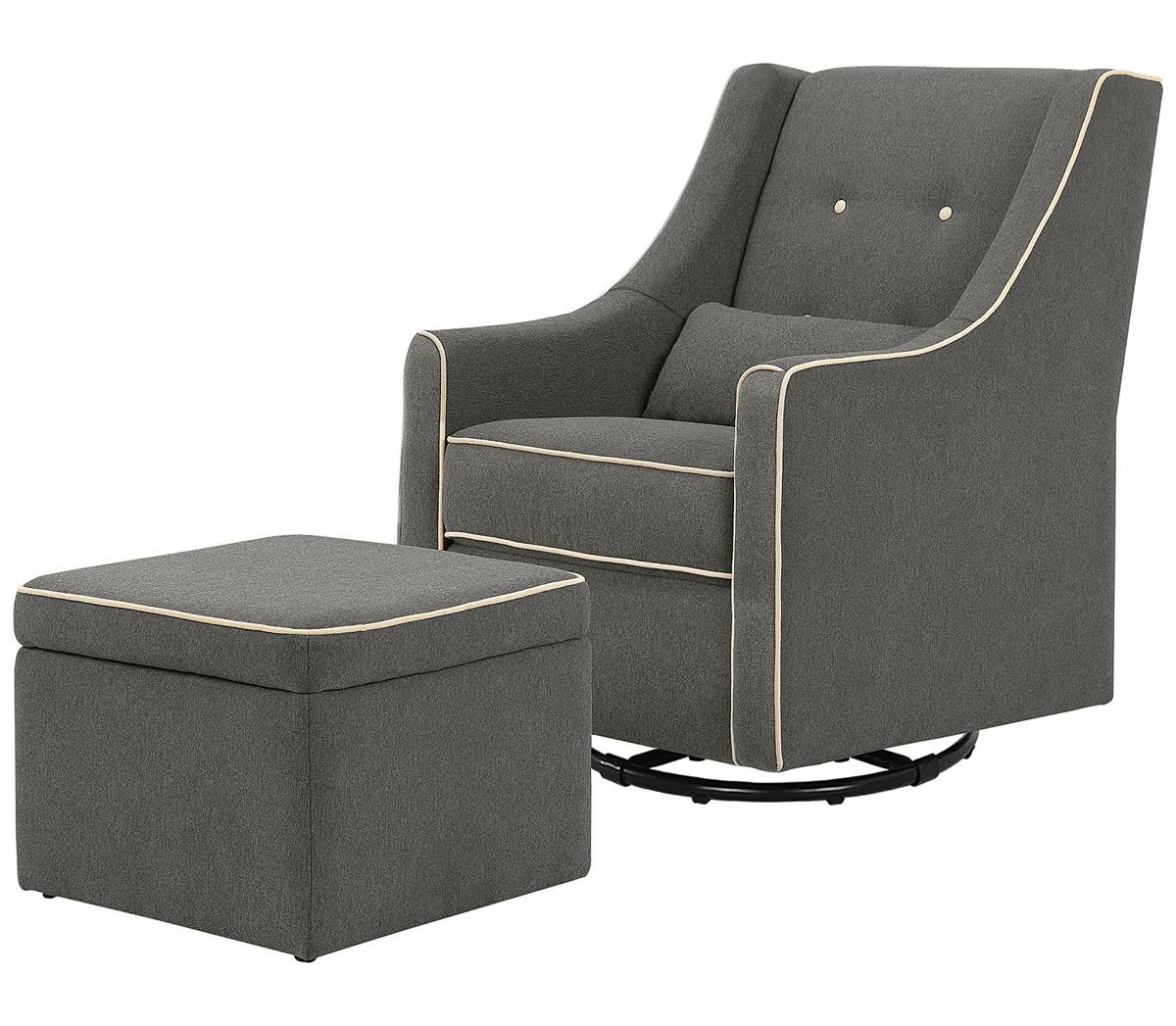 DaVinci Owen Glider Storage Ottoman, Dark Grey XQ_FYPWKAUX