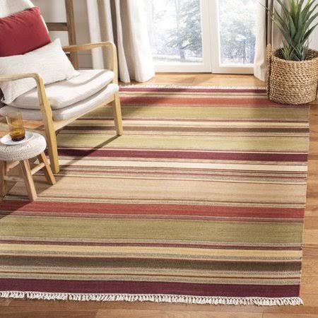 Striped Kilim Handwoven Flatweave Wool Brown/Green/Beige Area Rug Safavieh Rug Size Rectangle 5' x 8' GH_HQFNNE7I Striped Kilim Handwoven Flatweave Wool Brown/Green/Beige Area Rug Safavieh Rug Size Rectangle 5' x 8' GH_HQFNNE7I