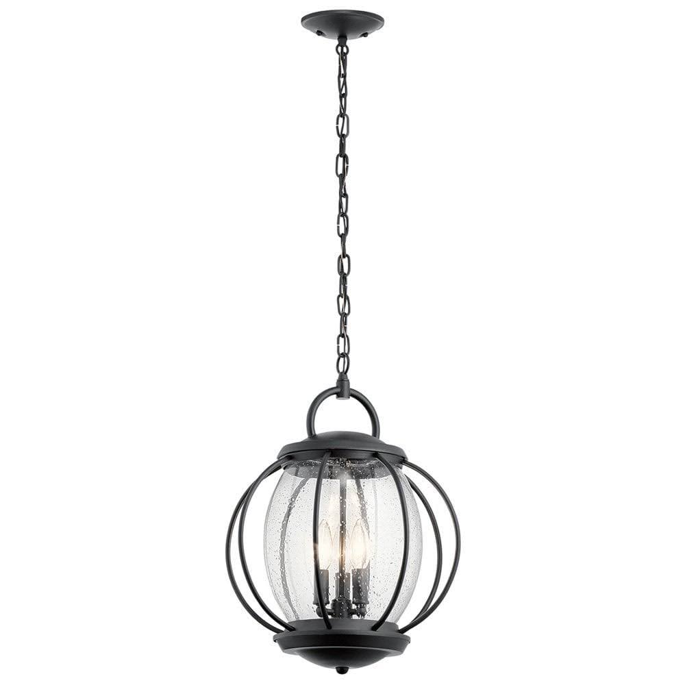 Kichler Vandalia Medium Chain Lantern - Textured Black Hanging Porch Lights ED_UEYUJDH6