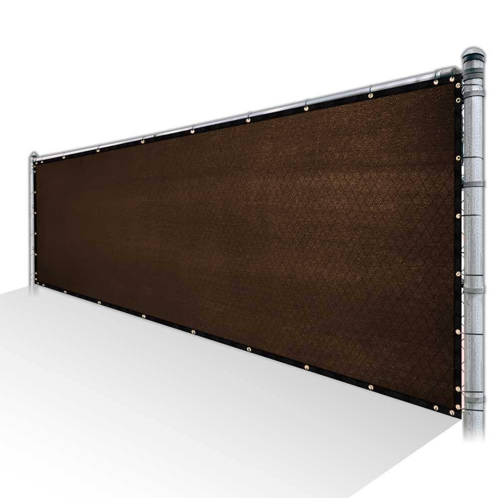 ColourTree 8 ft. x 137 ft. Brown Privacy Fence Screen Mesh Cover Screen with Reinforced Grommets for Garden Fence (Custom Size) 2D_V8XP8ZUP