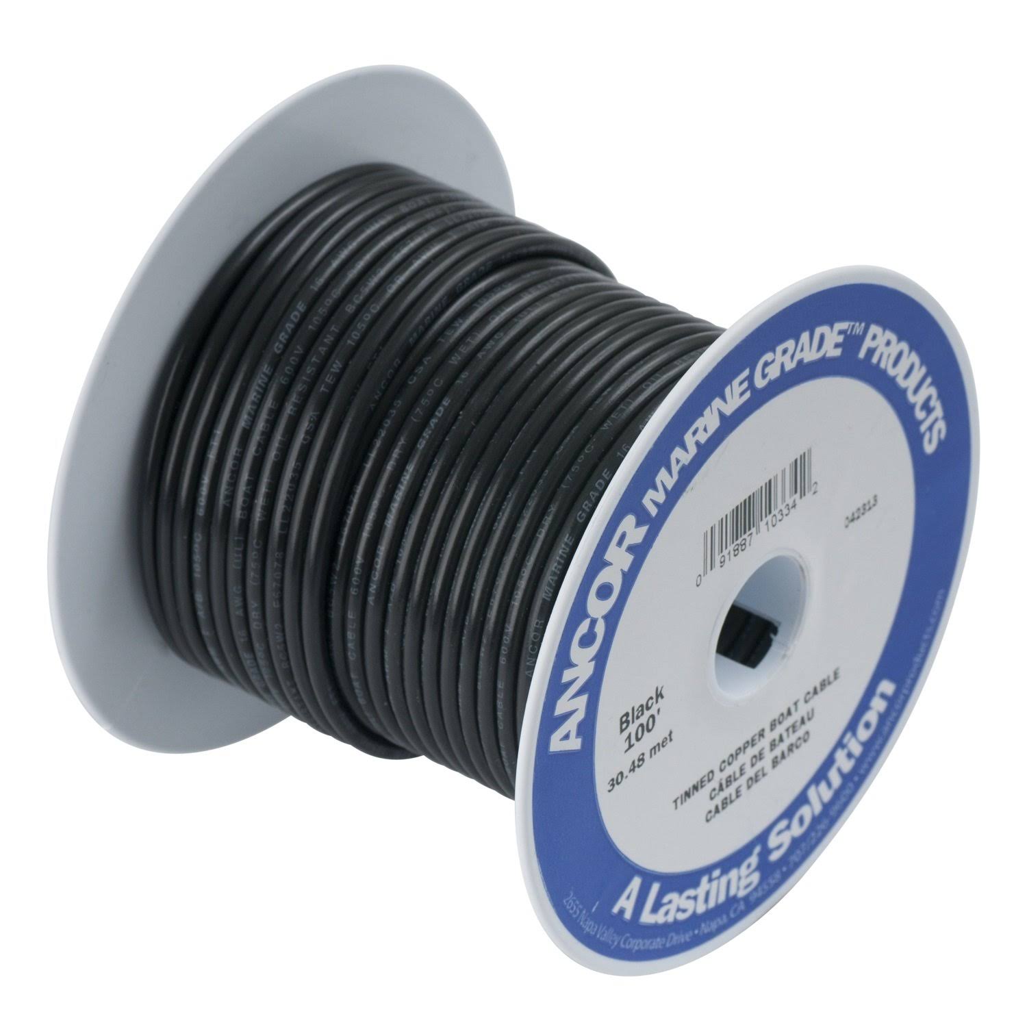 Ancor 1/0 AWG Tinned Copper Battery Cable - 25' Black UF_932GHP7L Ancor 1/0 AWG Tinned Copper Battery Cable - 25' Black UF_932GHP7L