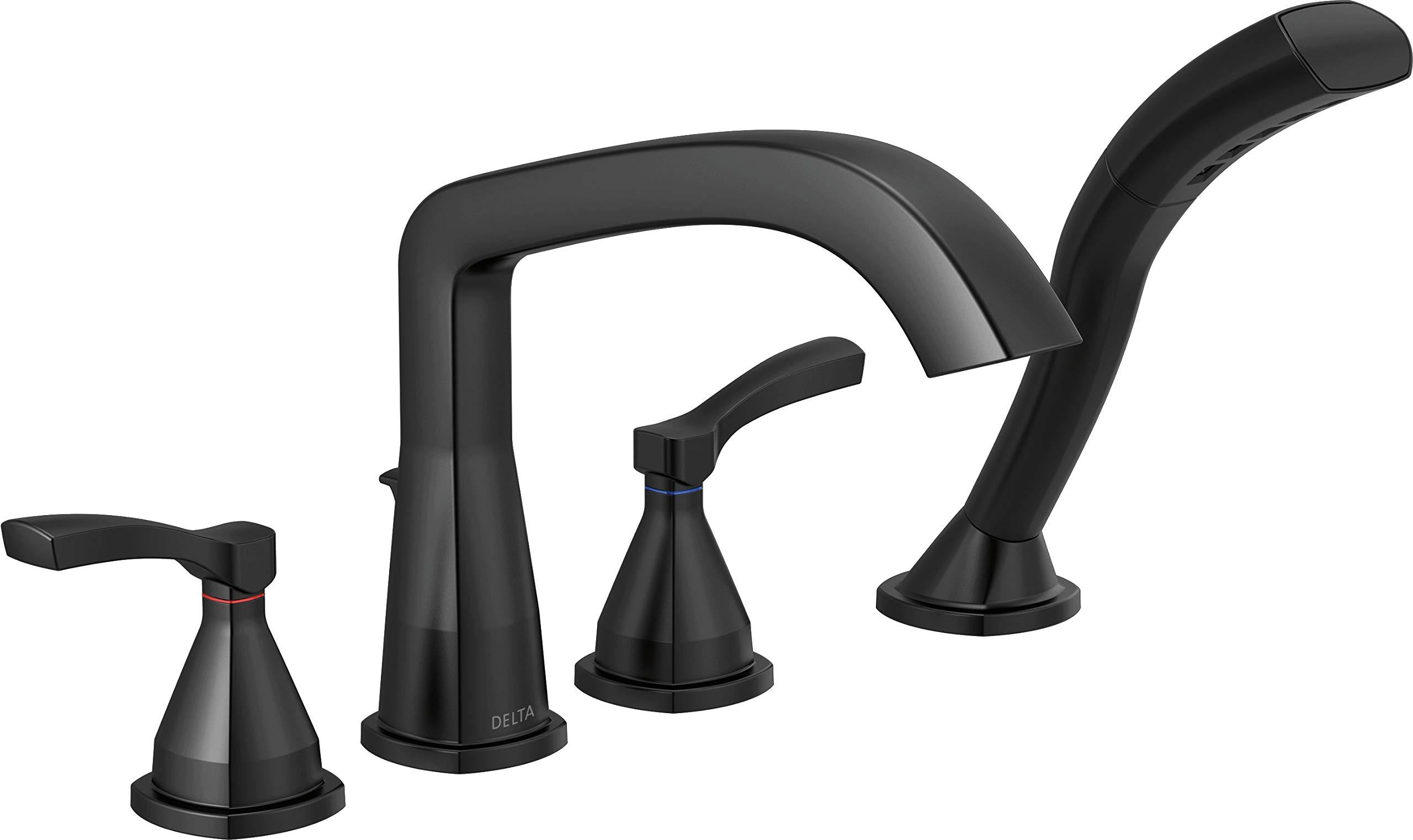 Delta T4776-BL Stryke Four Hole Roman Tub Trim Matte Black 3U_H4RLKVOX Delta T4776-BL Stryke Four Hole Roman Tub Trim Matte Black 3U_H4RLKVOX