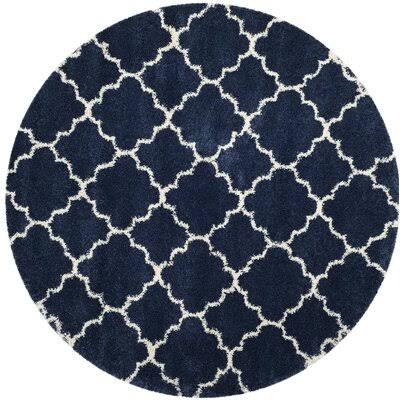 Melvin Geometric Blue/Beige Area Rug Charlton Home Rug Size: Round 9' 6P_74ISCMFO