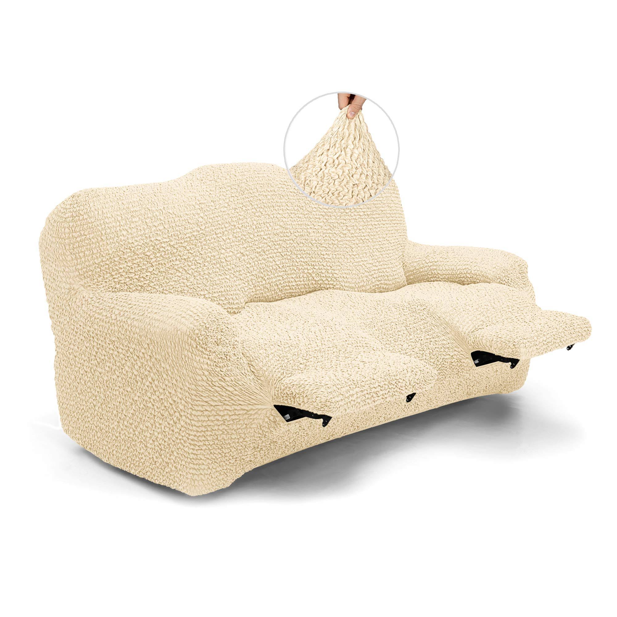 3 Seater Recliner Slipcover, Microfibra Collection Vanilla 4N_9XMUPMWE 3 Seater Recliner Slipcover, Microfibra Collection Vanilla 4N_9XMUPMWE
