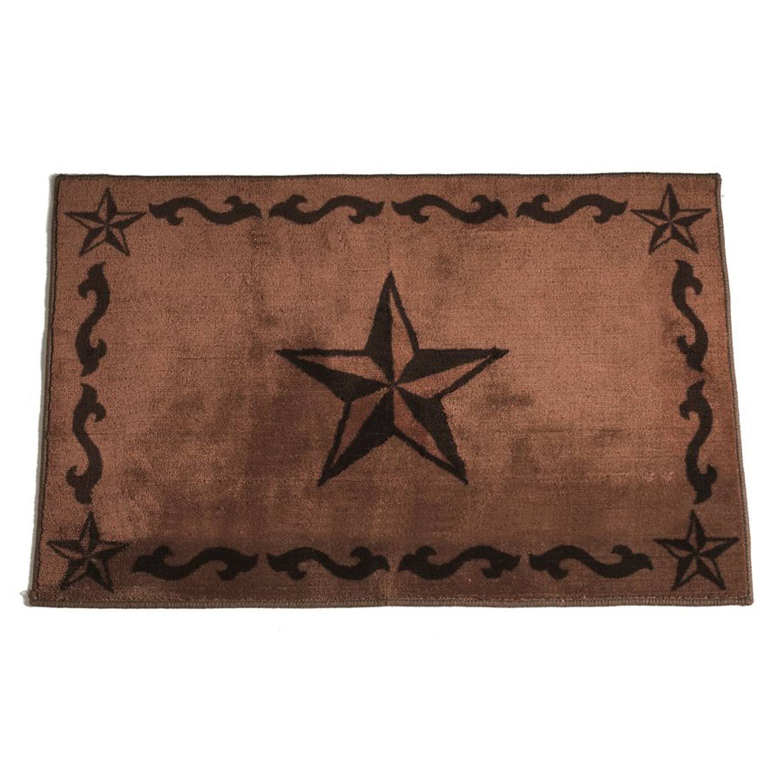 HiEnd Accents Star Print Bath Rug (Brown) PE_CQPC1RUF HiEnd Accents Star Print Bath Rug (Brown) PE_CQPC1RUF