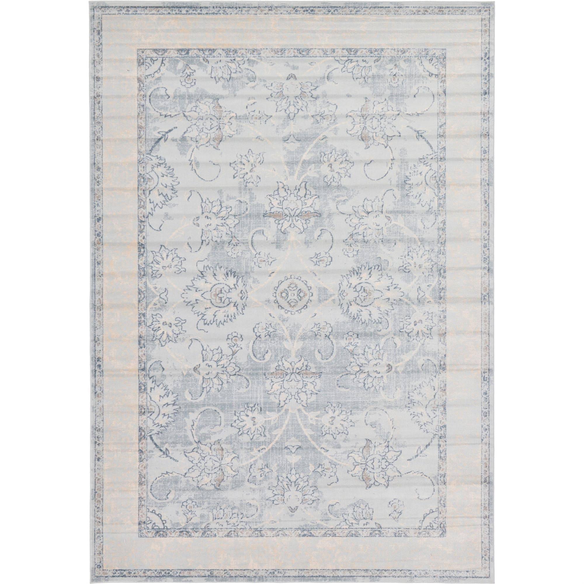 Unique Loom Hickory Paris Area Rug (7' x 10' - Light Blue) CR_QJQF0ZRQ