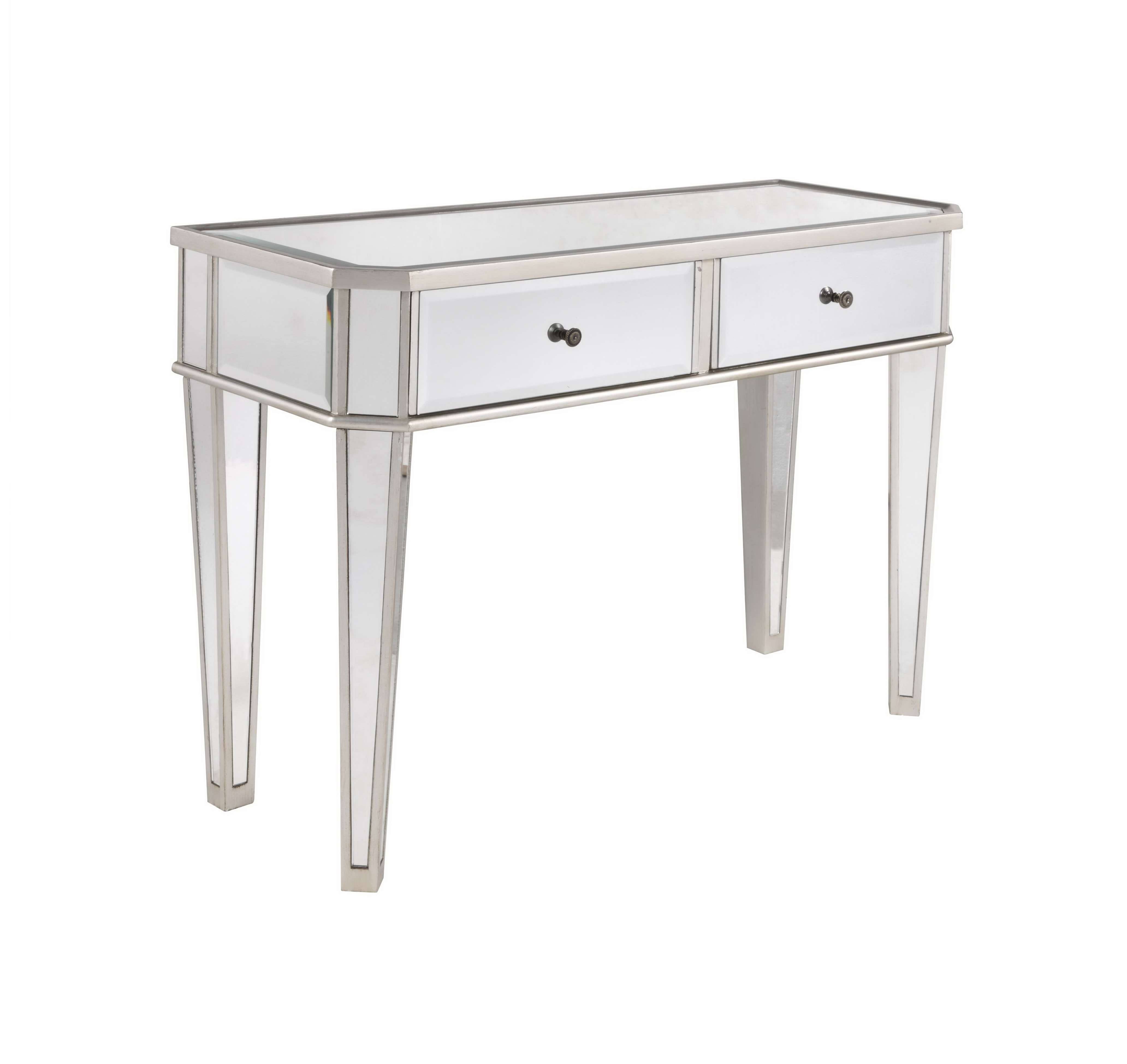Powell Mirrored Console with Silver Wood 7E_ITP6TGF2 Powell Mirrored Console with Silver Wood 7E_ITP6TGF2