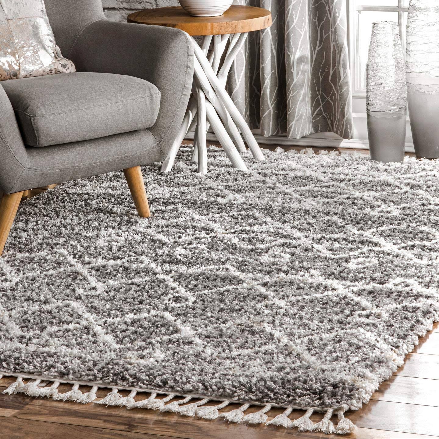 nuLOOM Transitional Kristi Shag Area Rug, Size 6' Square, Gray YP_DMWLTWPG