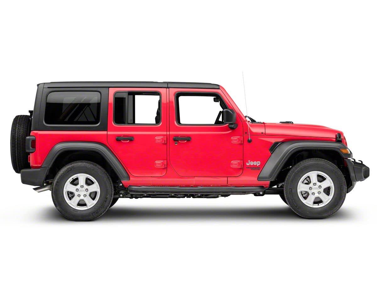 Redrock 4x4 3-Inch Round Curved Side Step Bars; Textured Black Compatible With 18-22 Jeep Wrangler Jl 4-Door QT_LJSAOYON Redrock 4x4 3-Inch Round Curved Side Step Bars; Textured Black Compatible With 18-22 Jeep Wrangler Jl 4-Door QT_LJSAOYON