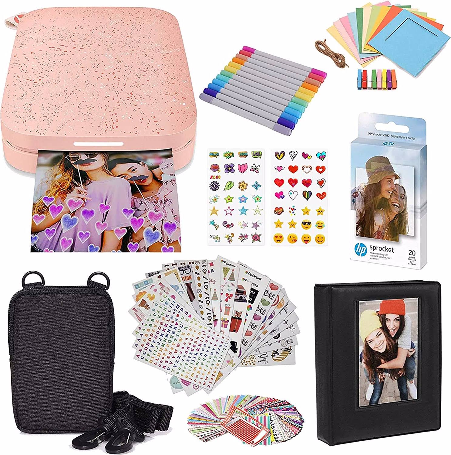 Hp Sprocket Portable 2x3 Instant Photo Printer (Blush Pink) Starter Bundle M8_CN3YIVLG Hp Sprocket Portable 2x3 Instant Photo Printer (Blush Pink) Starter Bundle M8_CN3YIVLG