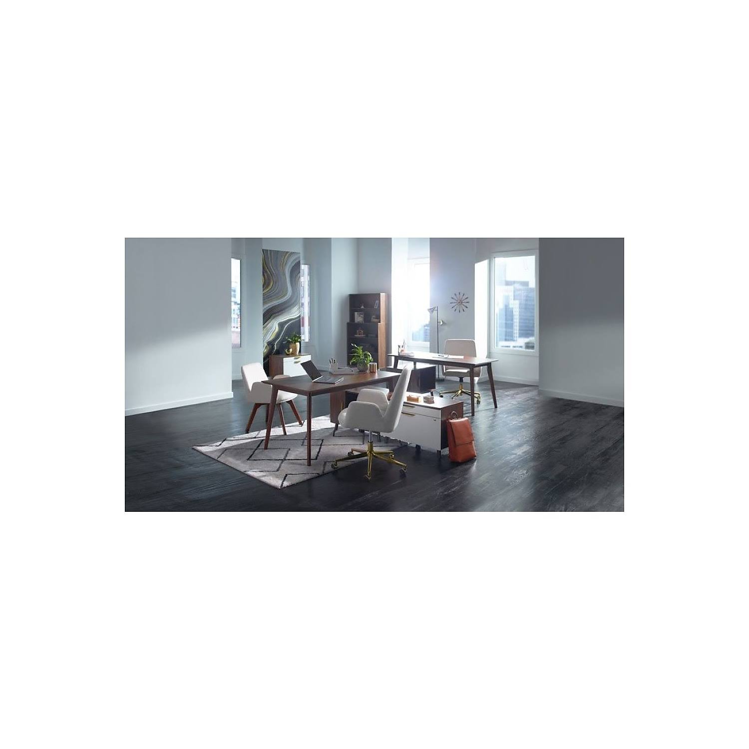 Union & Scale Midmod Fabric Guest Chair 24.8 X 25 X 31.8 Cream Seat/Back PC_KL6RCWBJ