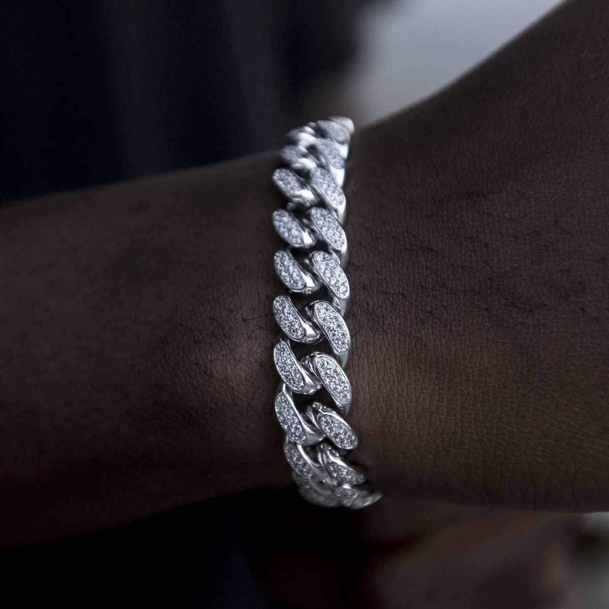 Diamond Cuban Link Bracelet - 12mm, Size 9, 14k White - The Gld Shop JI_YGBIDKPF Diamond Cuban Link Bracelet - 12mm, Size 9, 14k White - The Gld Shop JI_YGBIDKPF