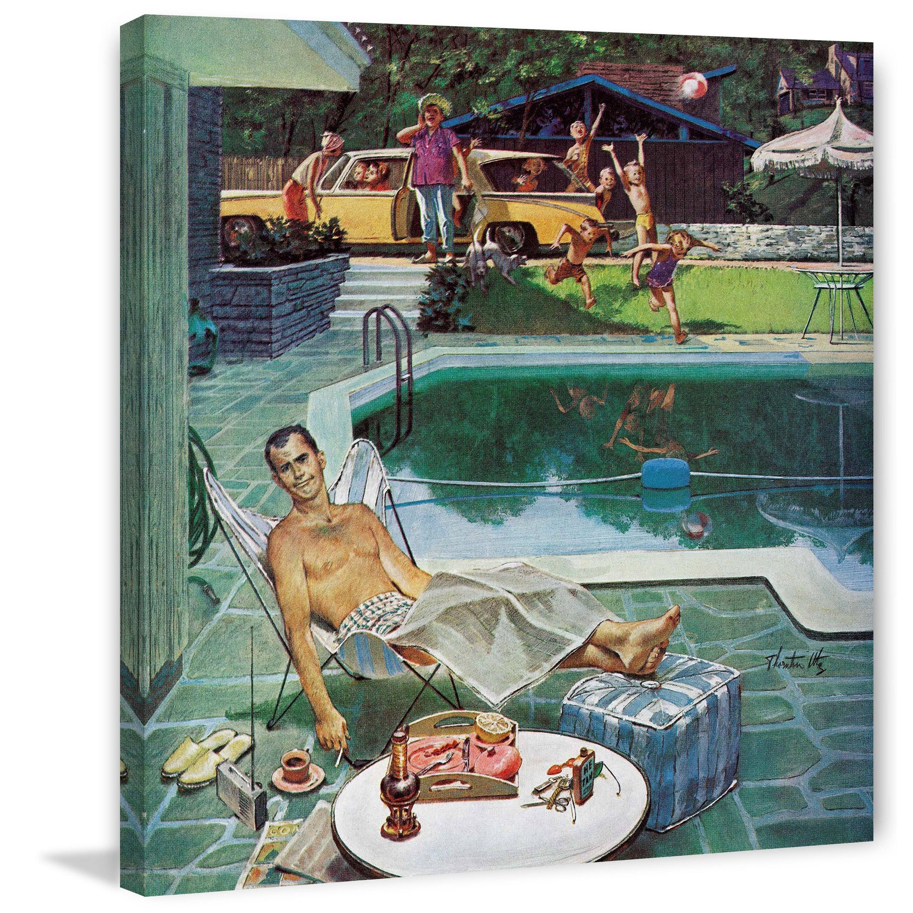 Marmont Hill Unwelcome Pool Guests Thornton Utz Painting Print On Canvas 32 X 32 AF_28EUFUZM Marmont Hill Unwelcome Pool Guests Thornton Utz Painting Print On Canvas 32 X 32 AF_28EUFUZM