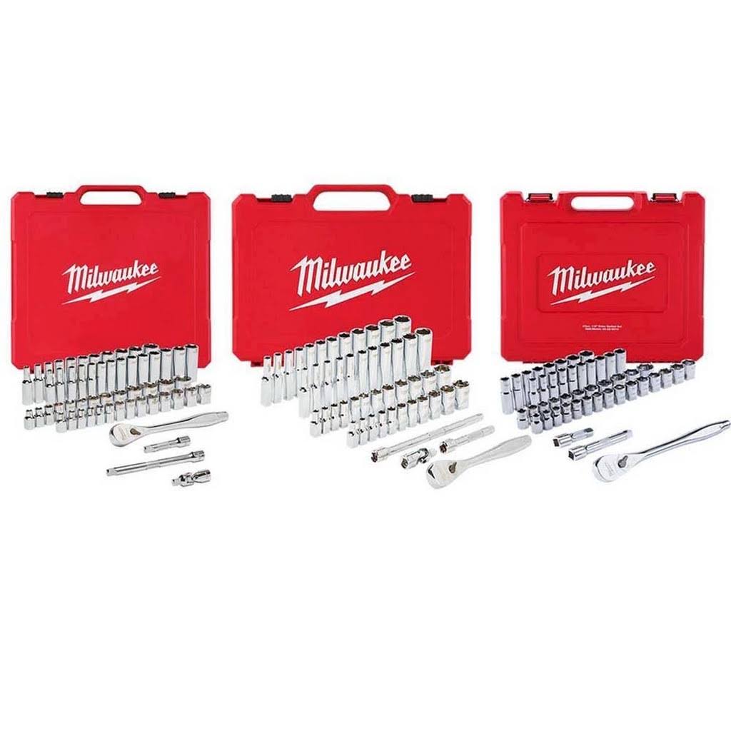 Milwaukee 1/4 In. And 3/8 In. And 1/2 In. Drive Sae/Metric Ratchet And Socket Mechanics Tool Set (153-Piece) BQ_GYXPHO5Z Milwaukee 1/4 In. And 3/8 In. And 1/2 In. Drive Sae/Metric Ratchet And Socket Mechanics Tool Set (153-Piece) BQ_GYXPHO5Z