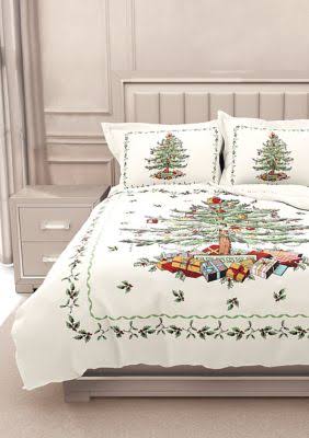 Spode Christmas Tree Comforter Set, Ivory, Full/Queen Q9_HFARVB7A