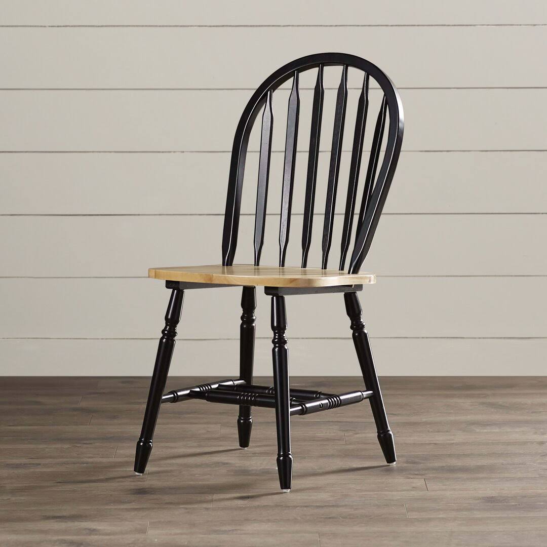 Mona Solid Wood Windsor Back Side Chair Color: Black/Natural SH_QISUOHSP Mona Solid Wood Windsor Back Side Chair Color: Black/Natural SH_QISUOHSP