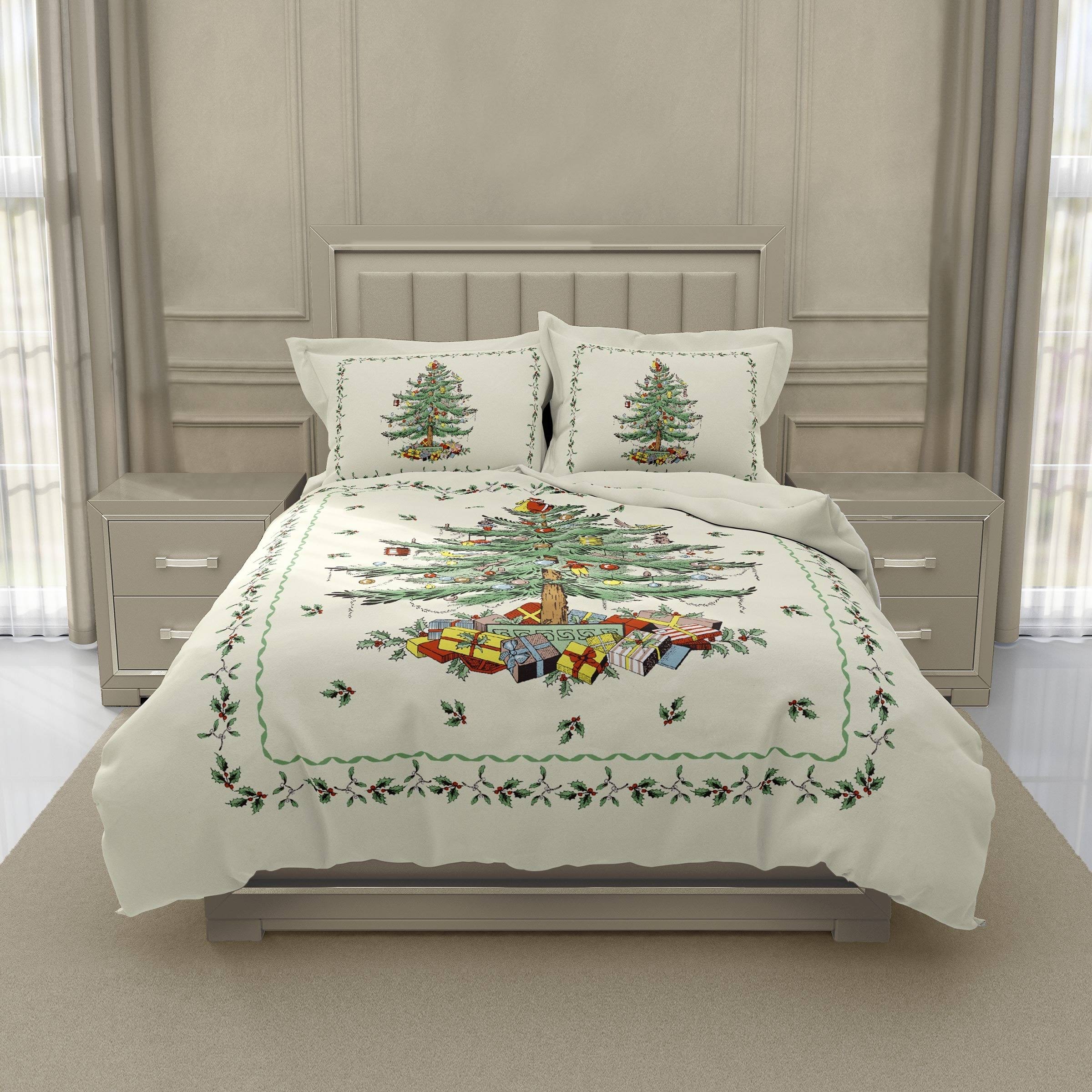 Spode Christmas Tree Comforter Set, Ivory, Full/Queen Q9_HFARVB7A