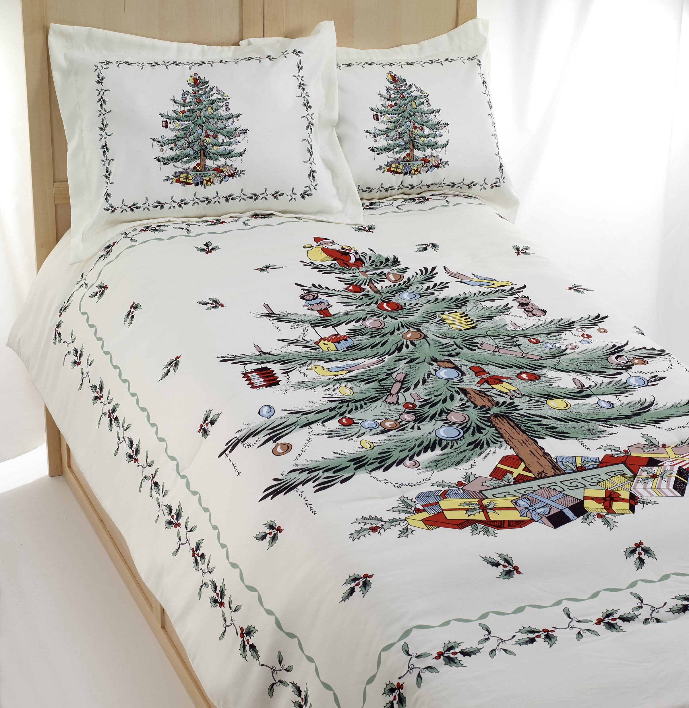 Spode Christmas Tree Comforter Set, Ivory, Full/Queen Q9_HFARVB7A