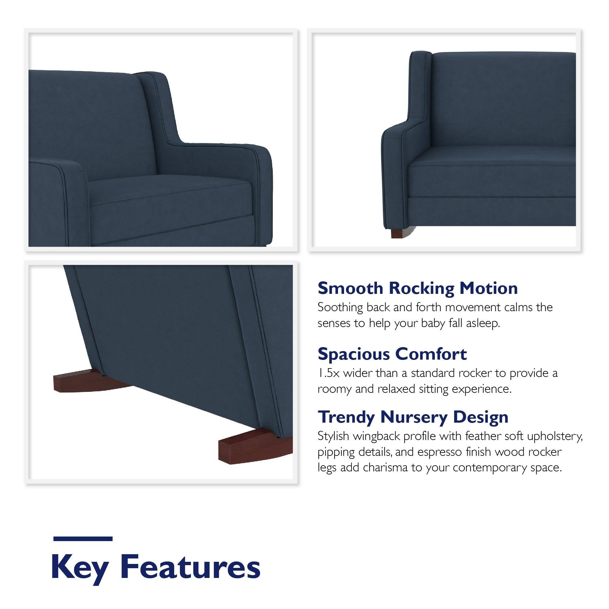 Baby Relax Hadley Upholstered Double Rocker Chair, Blue Velvet NC_R2QHB9VL