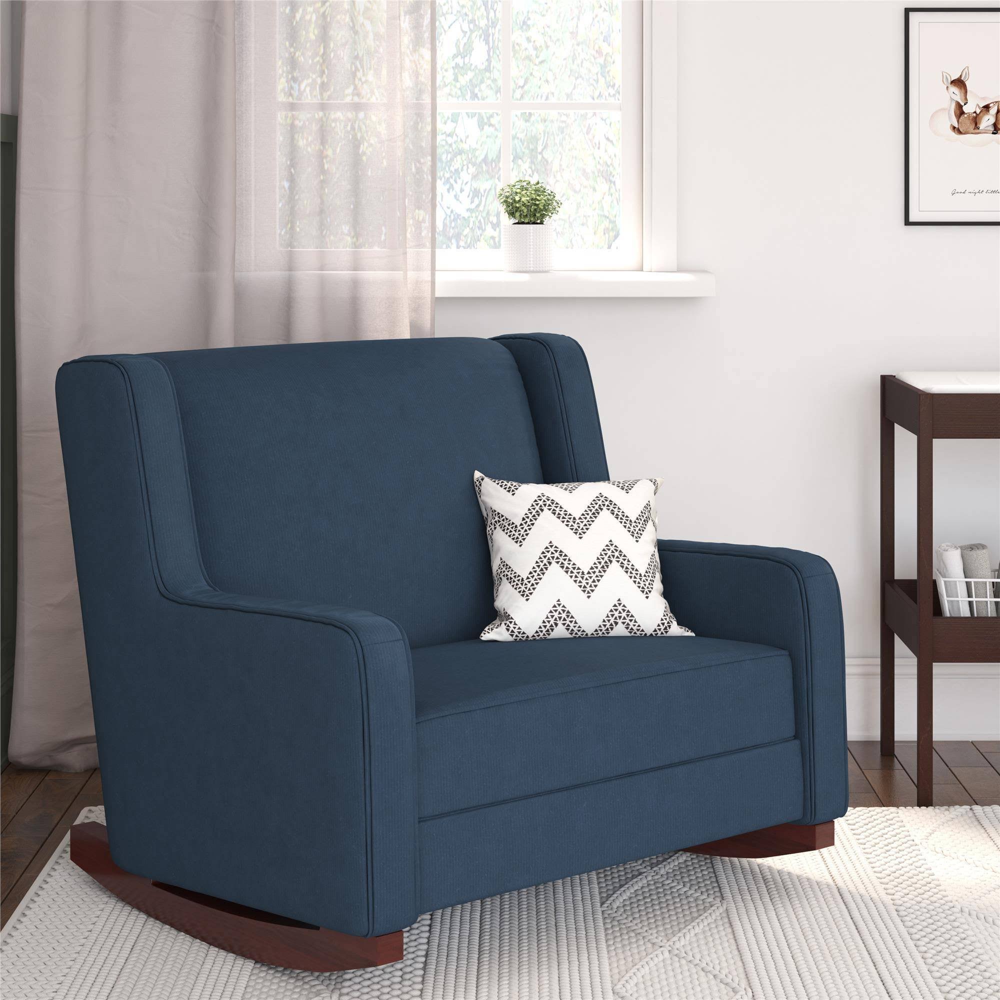 Baby Relax Hadley Upholstered Double Rocker Chair, Blue Velvet NC_R2QHB9VL