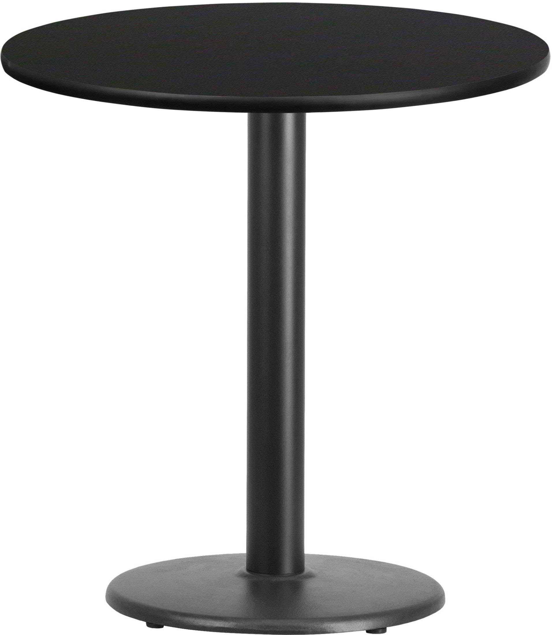Flash Furniture 24'' Round Laminate Table Top With 18'' Round Table Height Base Black XN_6PBDXBX3