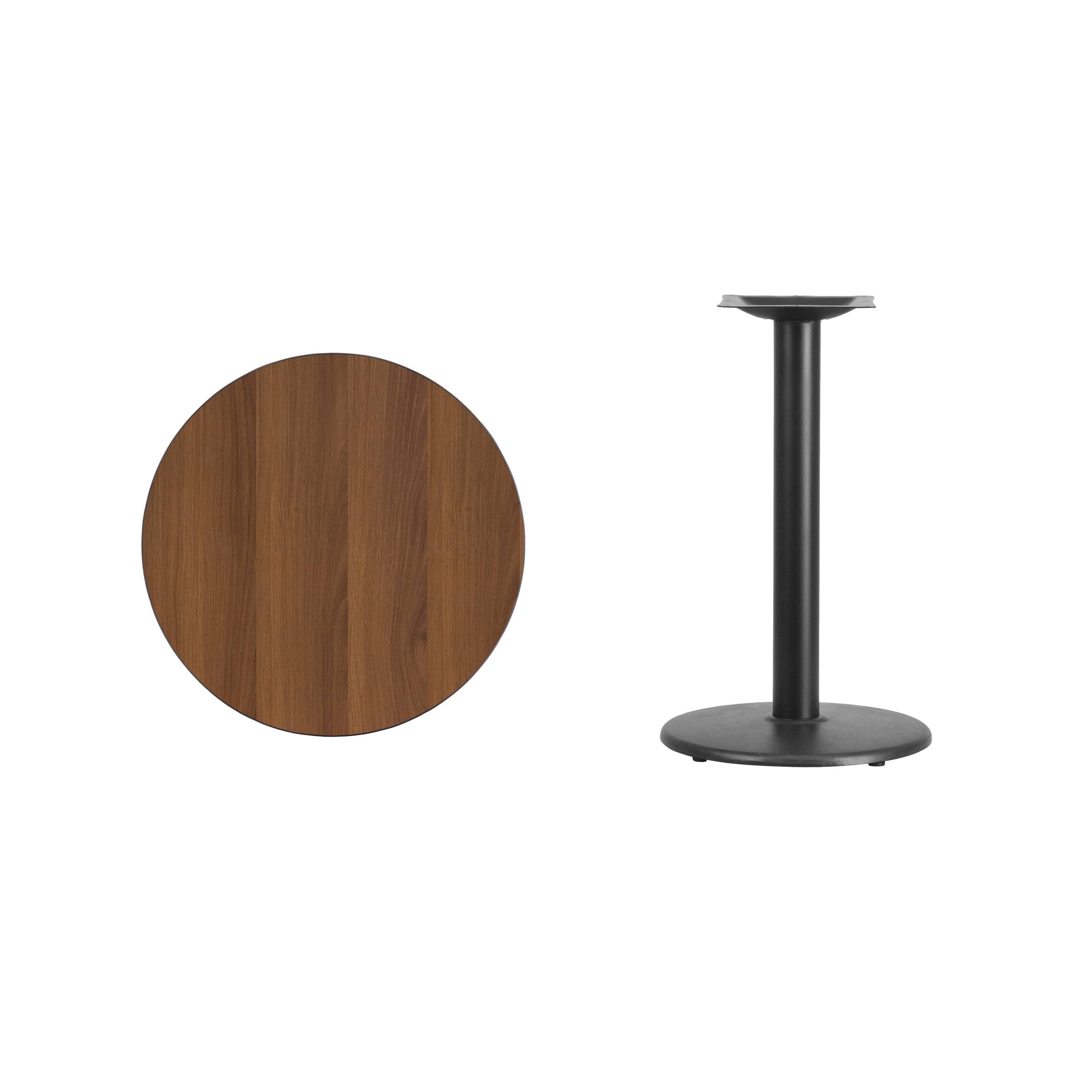 Flash Furniture 24'' Round Laminate Table Top With 18'' Round Table Height Base Black XN_6PBDXBX3