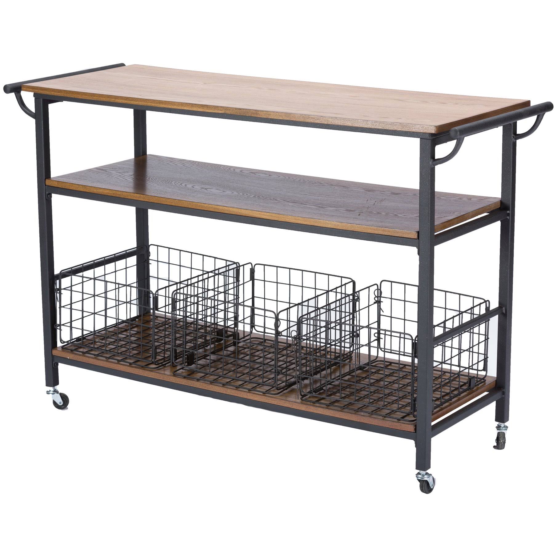 Baxton Studio Lancashire Wood And Metal Kitchen Cart, Brown OO_U9IOJYCX Baxton Studio Lancashire Wood And Metal Kitchen Cart, Brown OO_U9IOJYCX