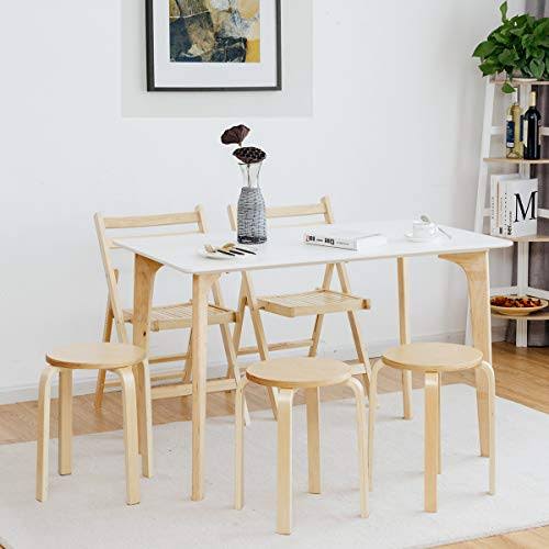 Costway Set Of 4 17-Inch Bentwood Stools Stacking Home Room Furniture Decor, Brown GV_3I6TTTJ2 Costway Set Of 4 17-Inch Bentwood Stools Stacking Home Room Furniture Decor, Brown GV_3I6TTTJ2