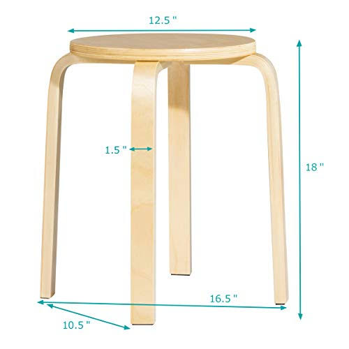 Costway Set Of 4 17-Inch Bentwood Stools Stacking Home Room Furniture Decor, Brown GV_3I6TTTJ2 Costway Set Of 4 17-Inch Bentwood Stools Stacking Home Room Furniture Decor, Brown GV_3I6TTTJ2