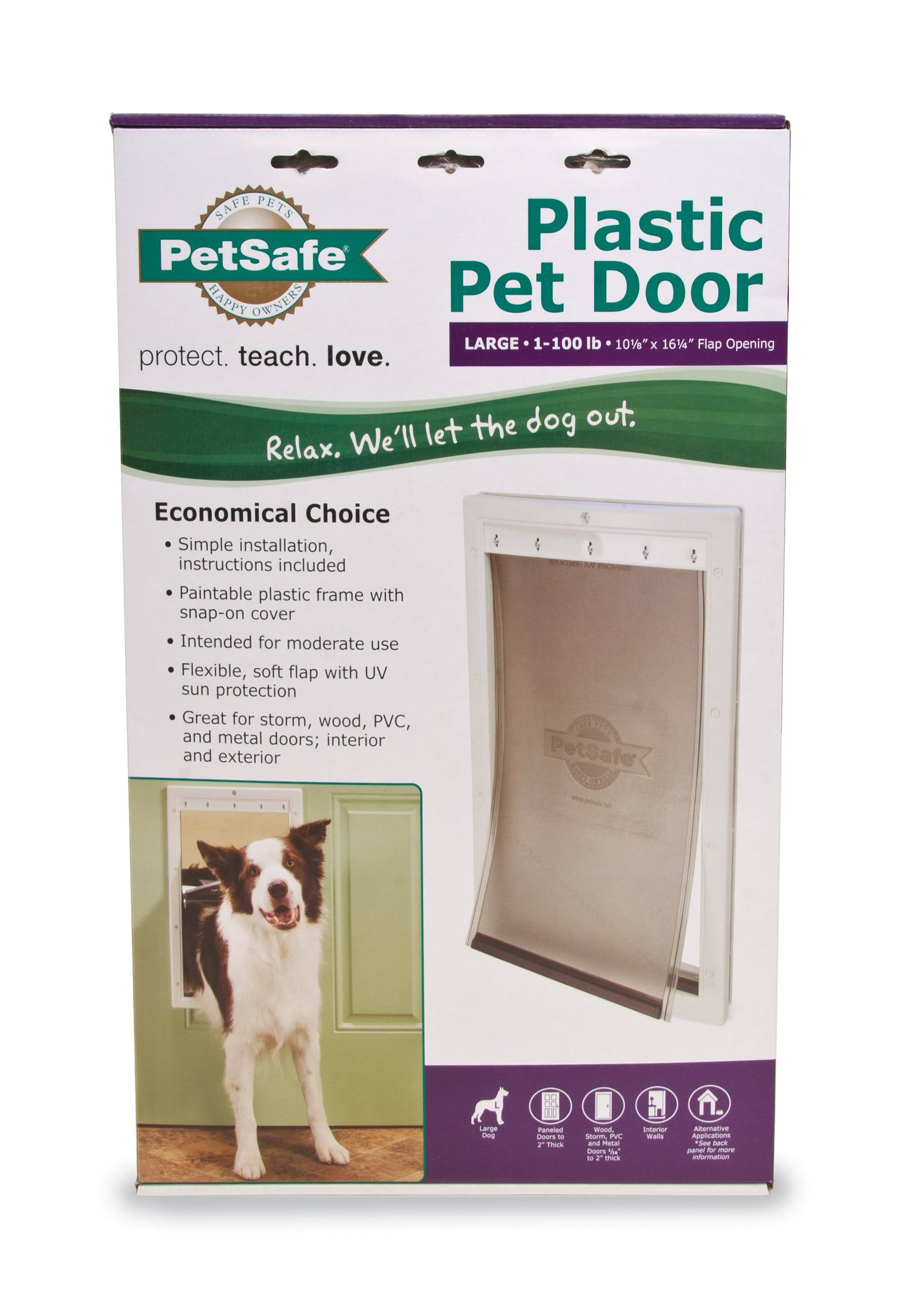 Petsafe Plastic Pet Door - White - Large 5R_7FOEAHHT