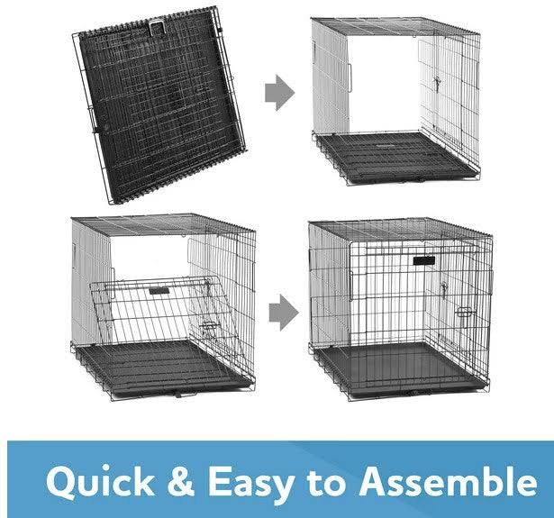 Vibrant Life Double-Door Foldable Metal Wire Dog Crate With Divider, X-Large, 42 DH_O8OCJXP7