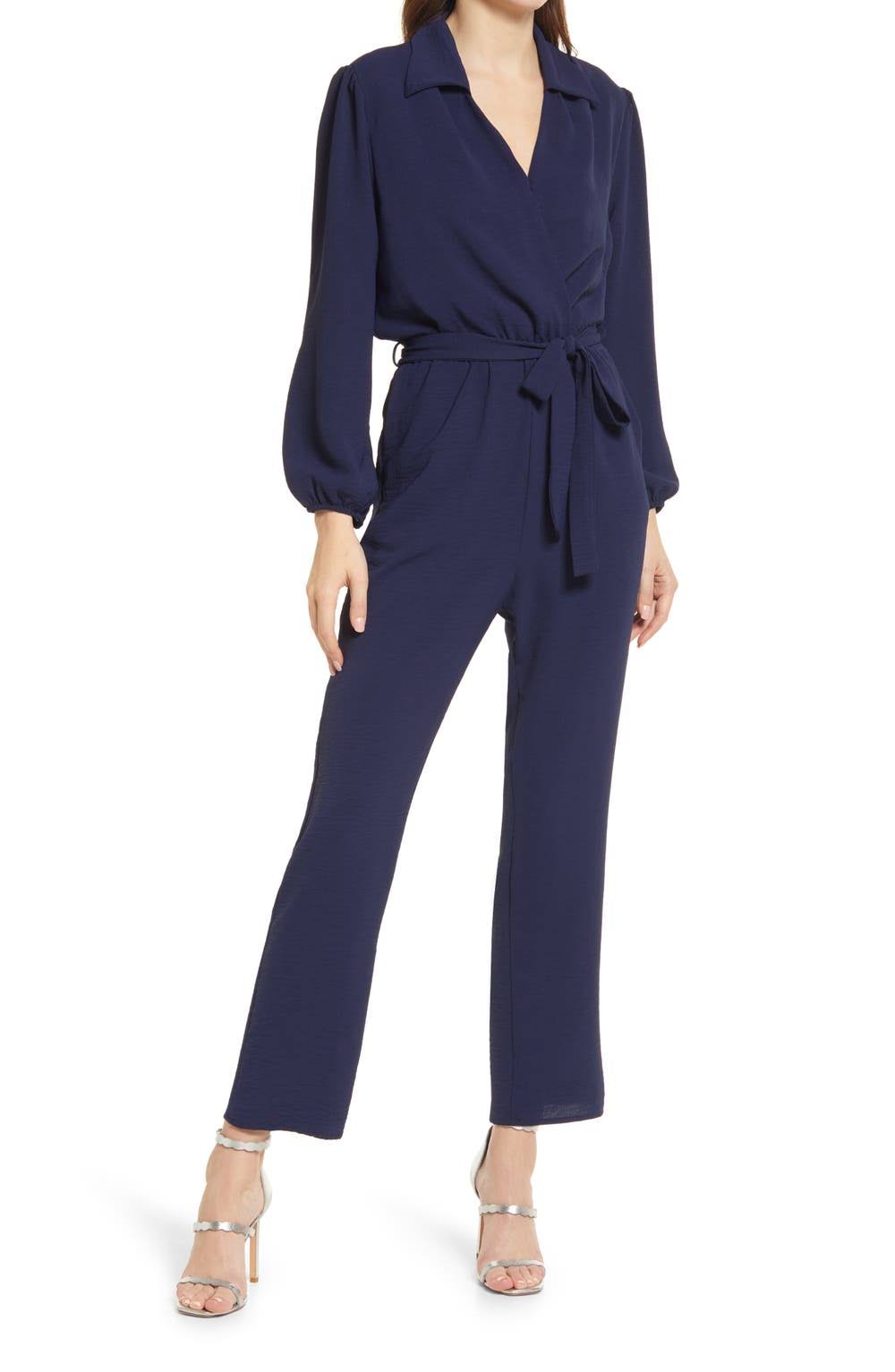 Fraiche By J Johnny Long Sleeve Jumpsuit In Black 9C_VAPNFM2R
