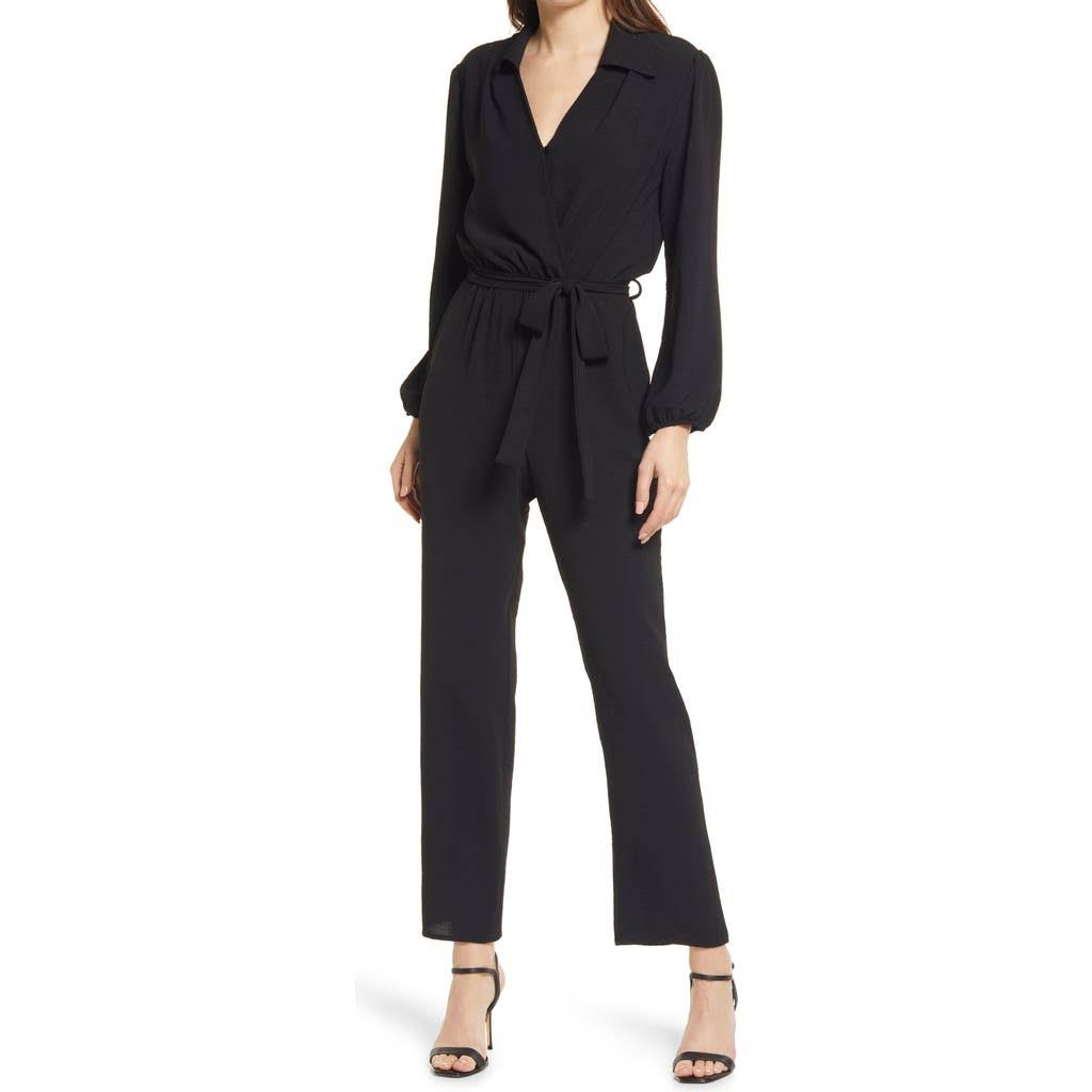 Fraiche By J Johnny Long Sleeve Jumpsuit In Black 9C_VAPNFM2R