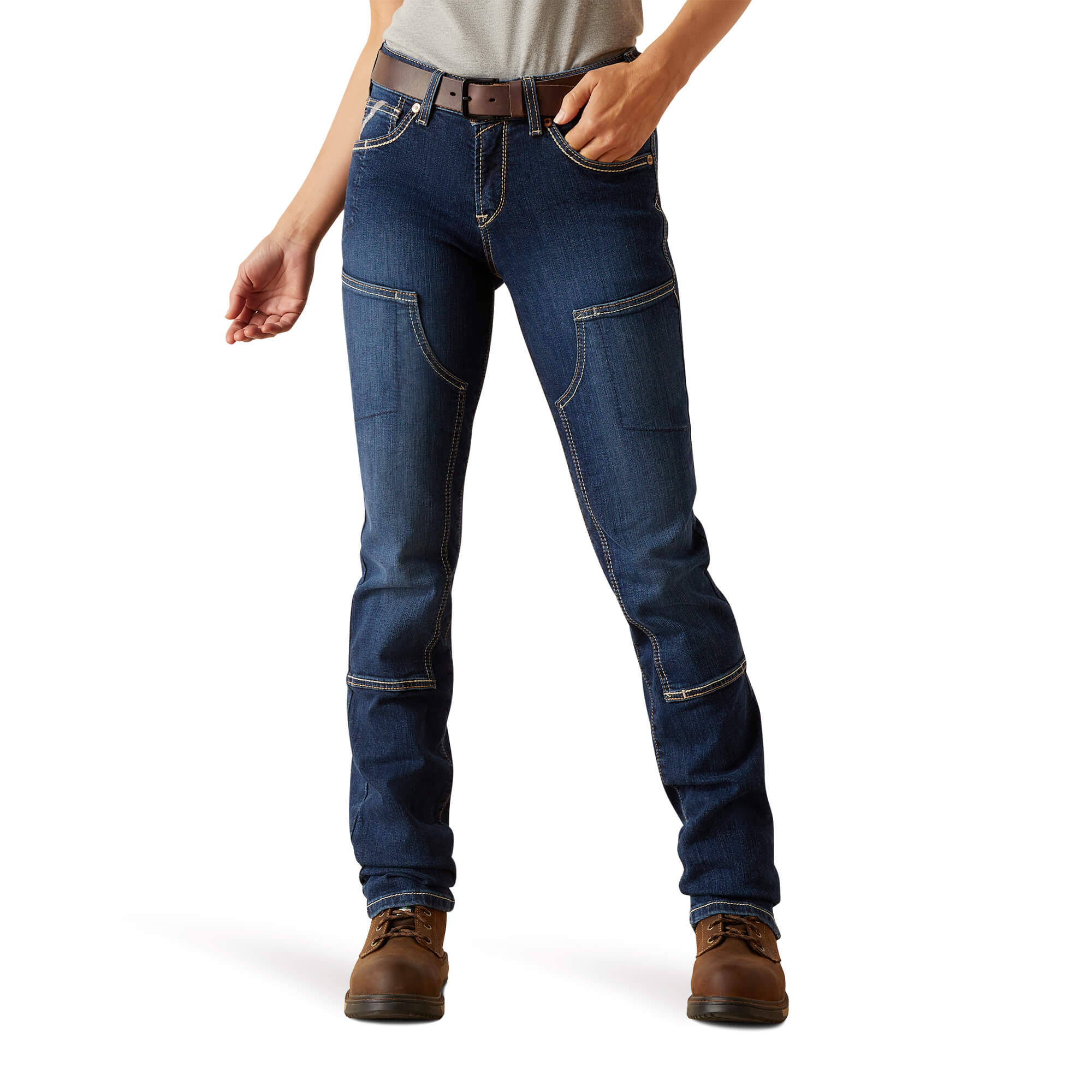 Ariat Women's Rebar Durastretch Riveter Double Front Straight Jean Camden Wash 34l R2_SMY456IE Ariat Women's Rebar Durastretch Riveter Double Front Straight Jean Camden Wash 34l R2_SMY456IE
