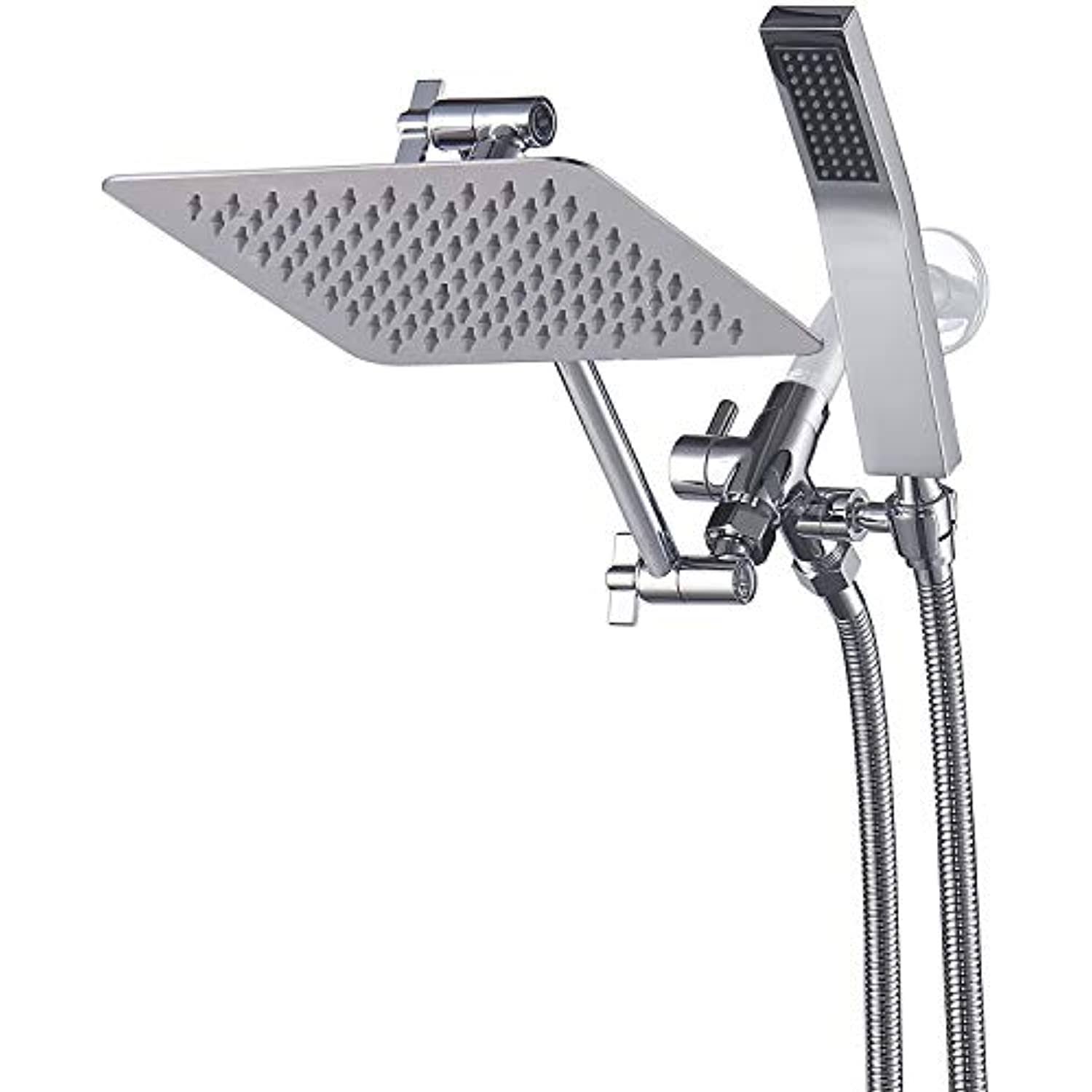 G-Promise All Metal Dual Square Shower Head Combo | 8' Rain Shower Head | Handh IE_YEYR15JD