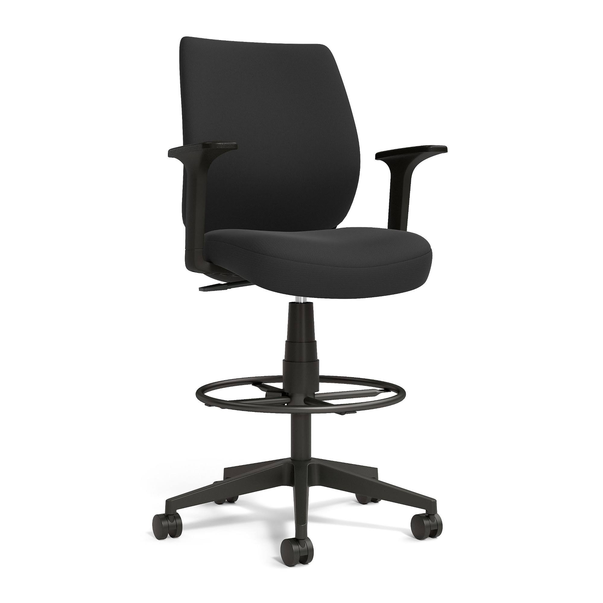 Union & Scale Essentials Fabric Drafting Stool Black (Un59388) YP_M9U9DXIW