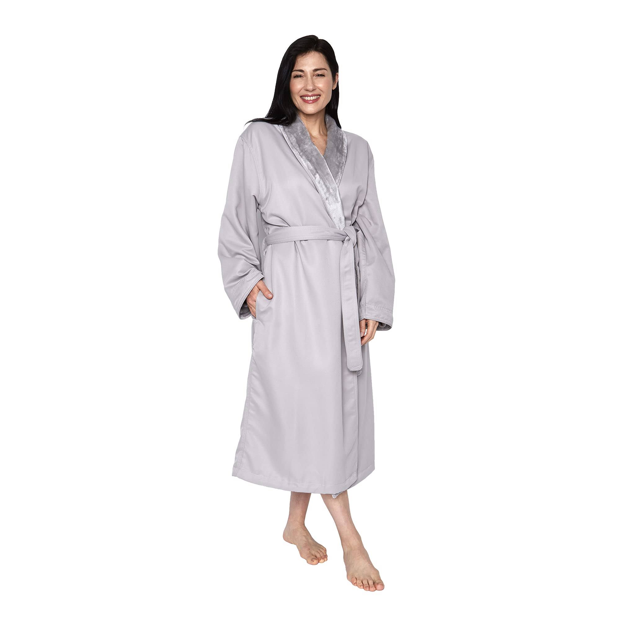 Mansfield Hotel & Spa Microfiber Plush Lined Robe Dove Grey SO_RZCLSMSS