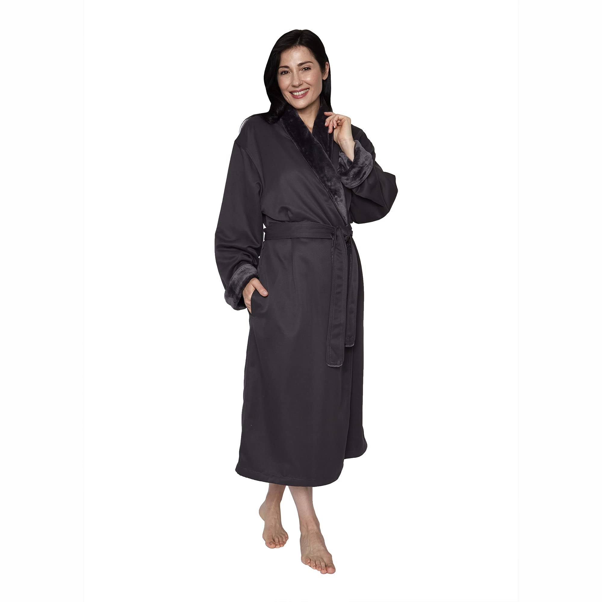 Mansfield Hotel & Spa Microfiber Plush Lined Robe Dove Grey SO_RZCLSMSS Mansfield Hotel & Spa Microfiber Plush Lined Robe Dove Grey SO_RZCLSMSS