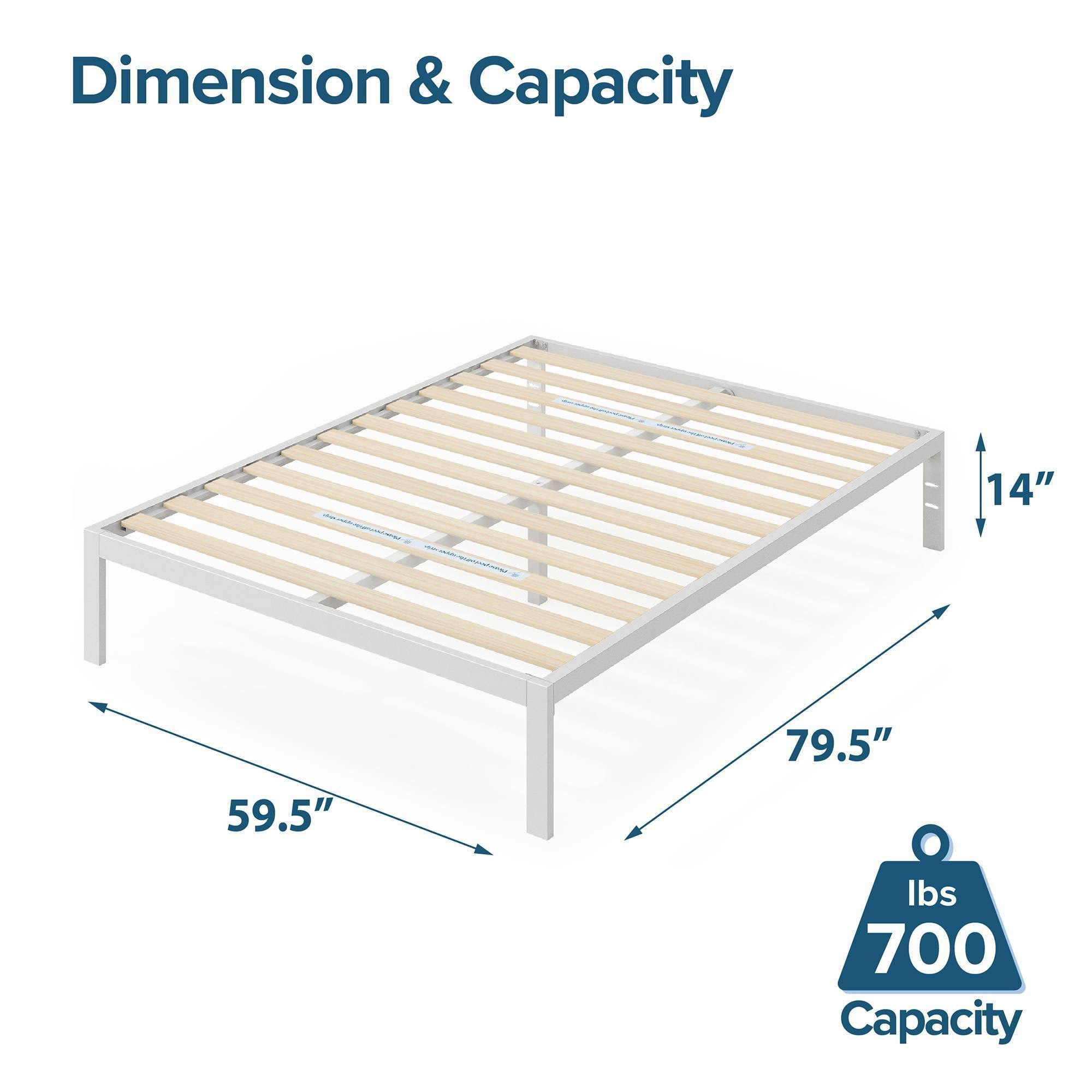 Zinus Mia 14 White Metal Platform Bed Frame, Queen IO_ZSGL8GYB