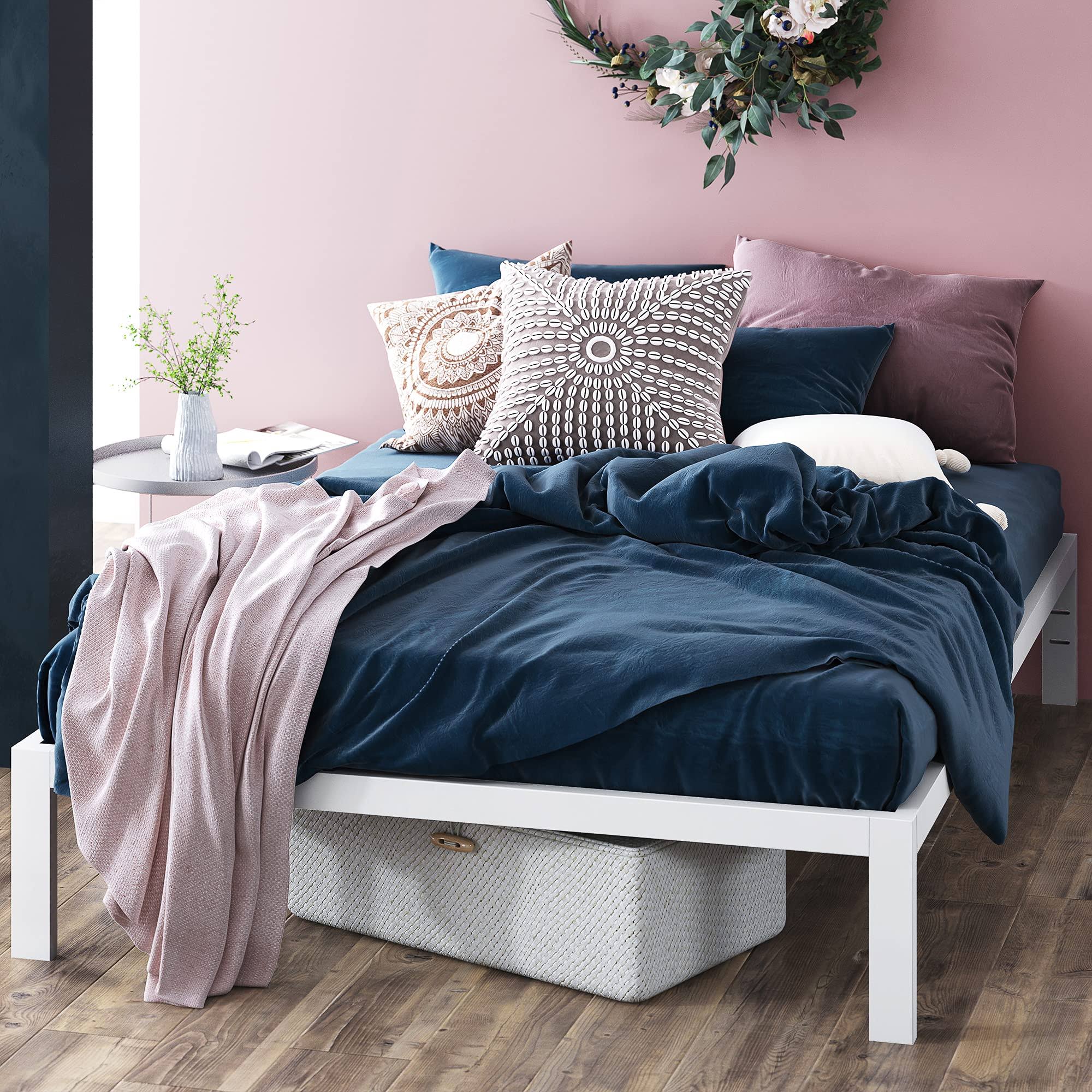 Zinus Mia 14 White Metal Platform Bed Frame, Queen IO_ZSGL8GYB