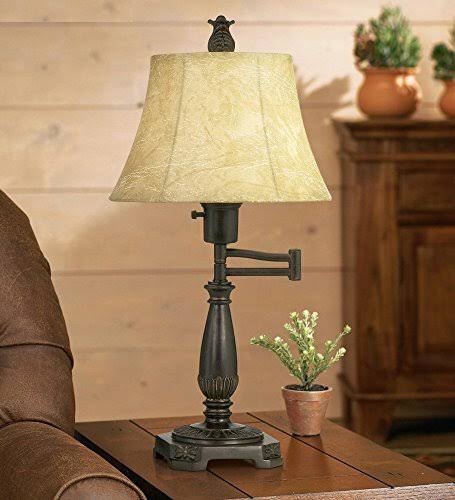 Regency Hill Traditional Accent Table Lamp Swing Arm Bronze Metal Faux Leather Bell Leather Shade For Living Room Family Bedroom IL_7PKKEV8C Regency Hill Traditional Accent Table Lamp Swing Arm Bronze Metal Faux Leather Bell Leather Shade For Living Room Family Bedroom IL_7PKKEV8C
