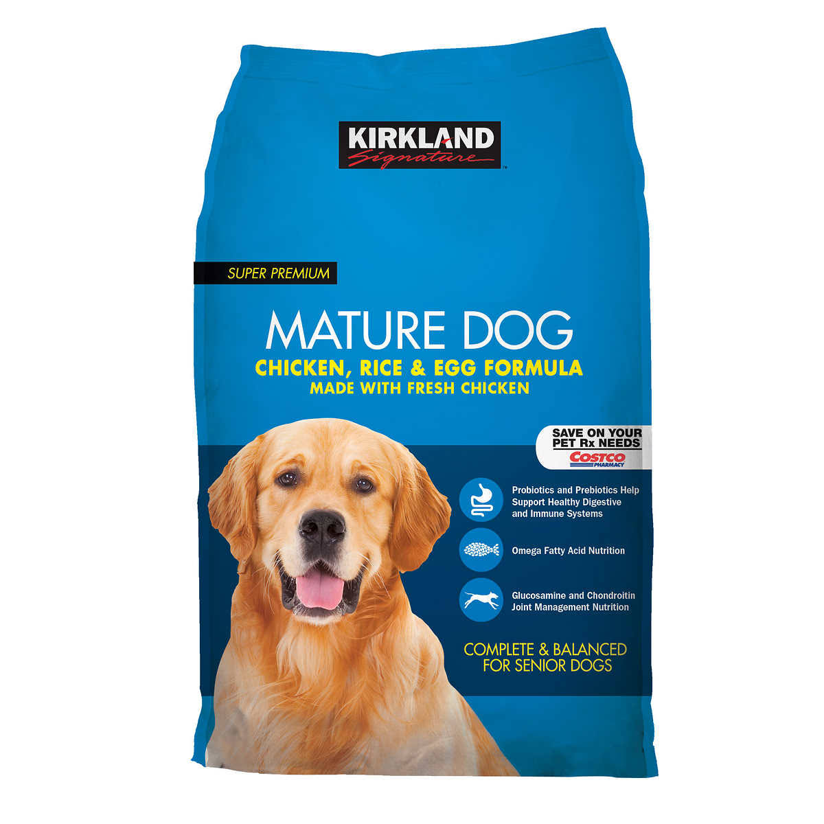 Kirkland Signature Mature Dog Food, Chicken, Rice & Egg Formula - 40 Lb Bag GD_CQWJSND1