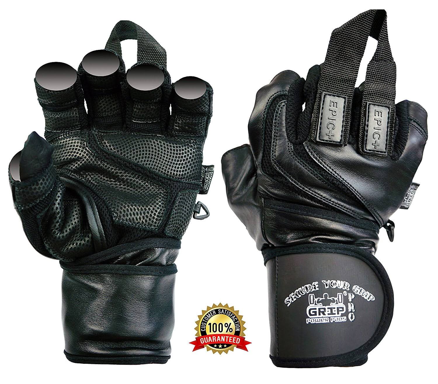 Grip Power Pads Elite Leather Gym Gloves With Built In 2 Wide Wrist Wraps Leather Glove Design For Weight Power Lifting Bodybuilding & Strength KK_K6LTA4XF Grip Power Pads Elite Leather Gym Gloves With Built In 2 Wide Wrist Wraps Leather Glove Design For Weight Power Lifting Bodybuilding & Strength KK_K6LTA4XF