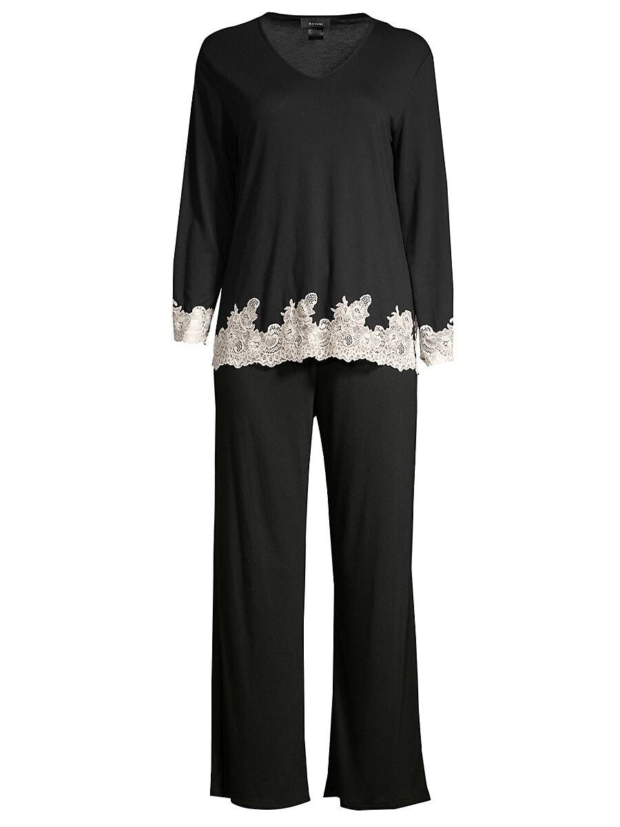 Natori Women's Luxe Shangri-La Pajama Set - Black - Size M FI_XOEURKC3
