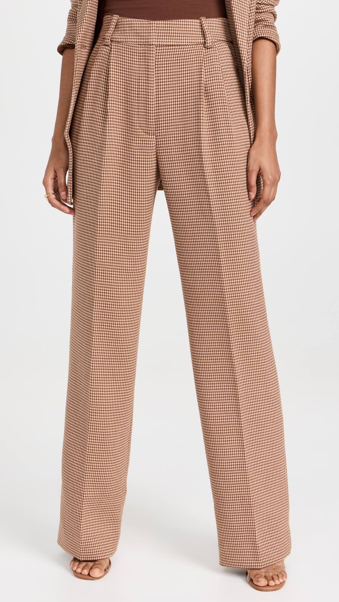 Favorite Daughter The Favorite Pant In Toffee Houndstooth - 6 O6_J7HJYOMU