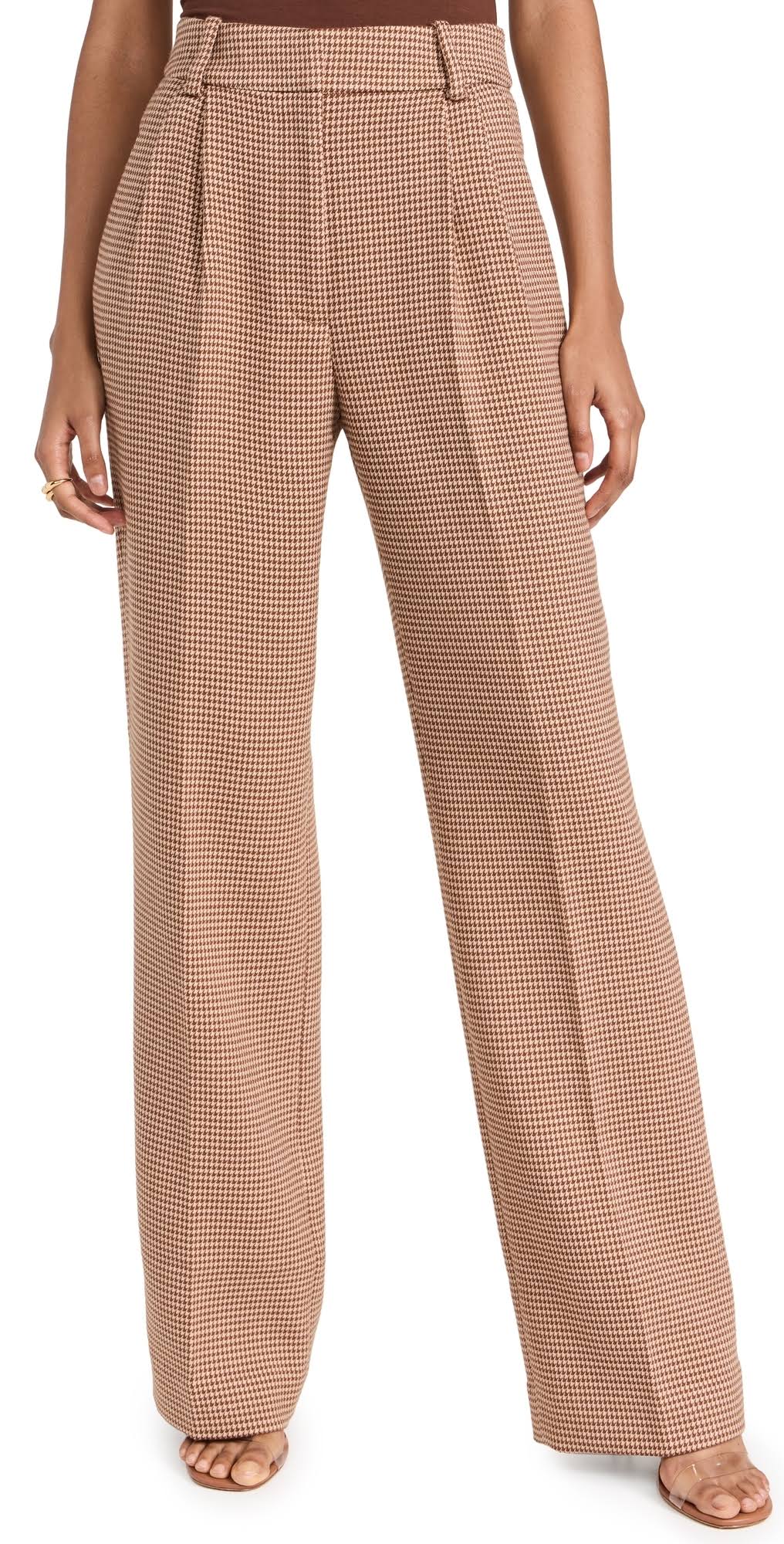 Favorite Daughter The Favorite Pant In Toffee Houndstooth - 6 O6_J7HJYOMU