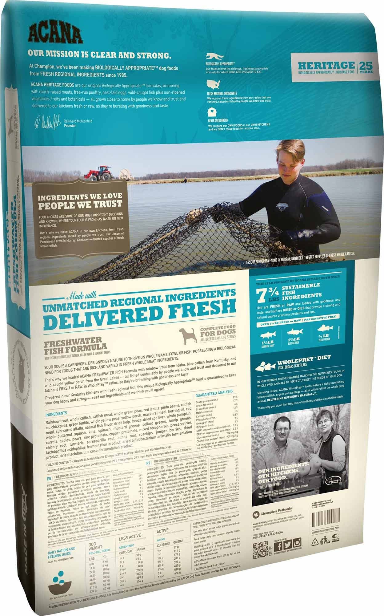 Acana Freshwater Fish Heritage Dog Food 13 Lb 2H_BARHG34S Acana Freshwater Fish Heritage Dog Food 13 Lb 2H_BARHG34S