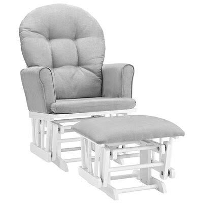 Sighrik Upholstered Glider And Ottoman Harriet Bee Color: White/Gray KT_TEOA5ZS4 Sighrik Upholstered Glider And Ottoman Harriet Bee Color: White/Gray KT_TEOA5ZS4