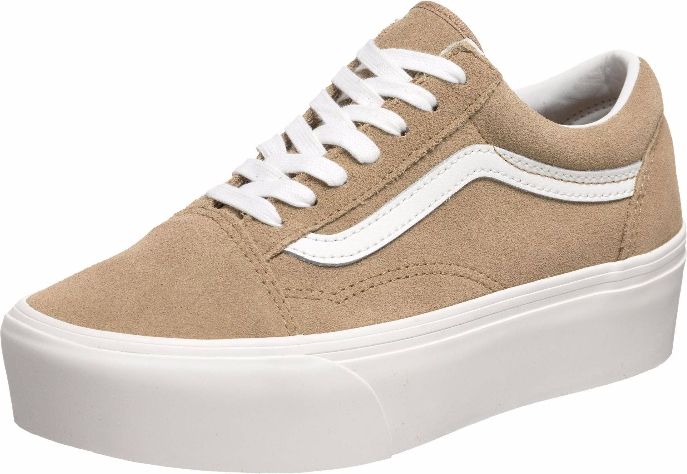 Vans Women's Old Skool Stackform Soft Suede Casual Shoes In Brown/Burro Size 6.5 46_AF9ONPLW