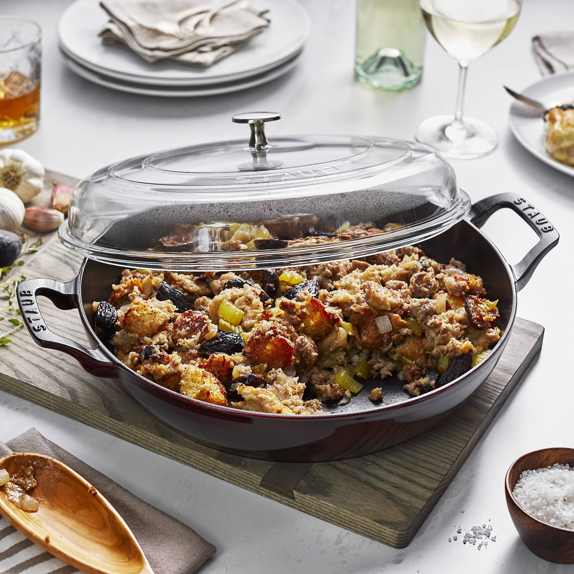 Staub - Cast Iron 3.5-Qt Braiser With Glass Lid - Grenadine SK_OWIAV0JM Staub - Cast Iron 3.5-Qt Braiser With Glass Lid - Grenadine SK_OWIAV0JM